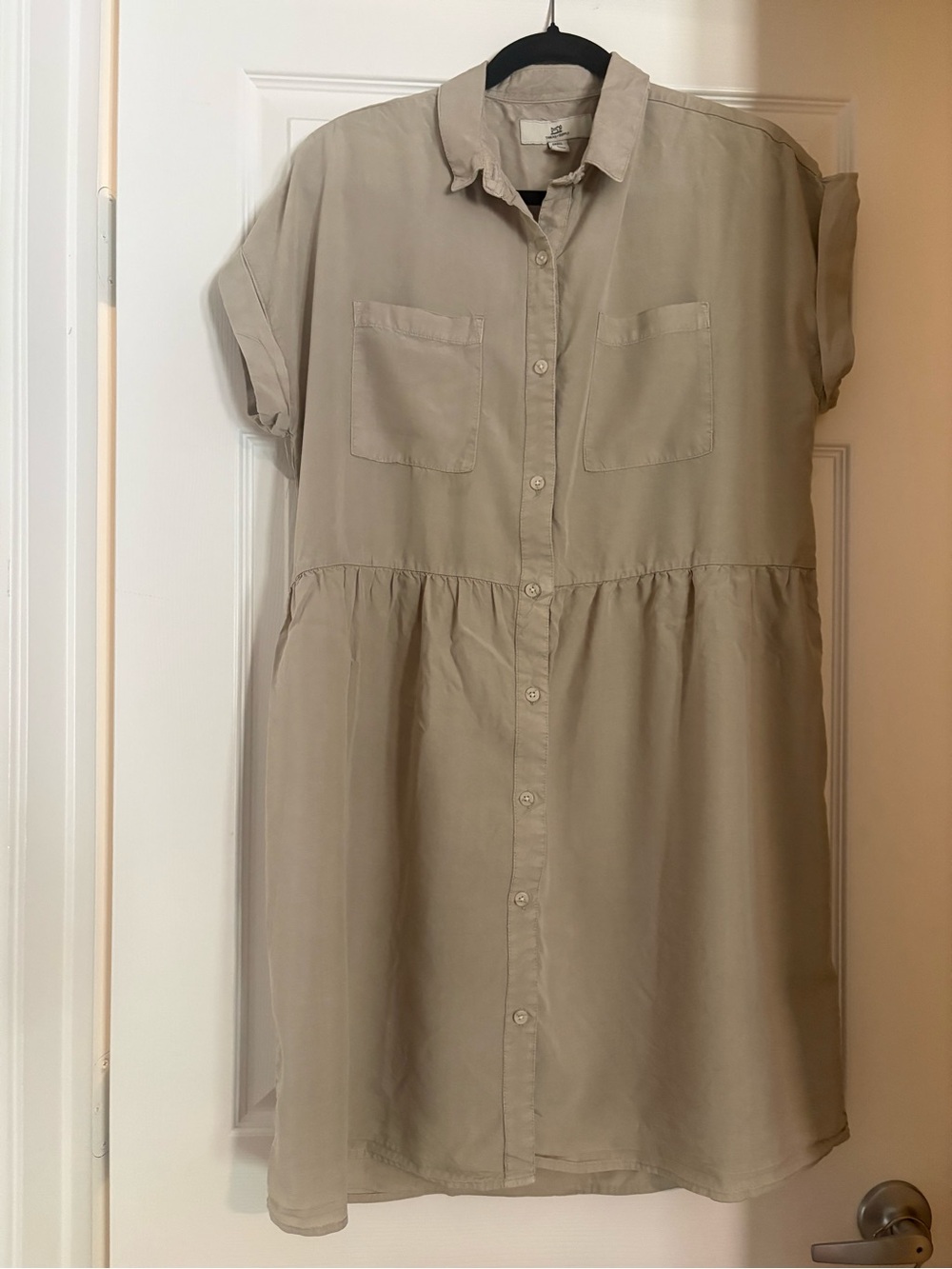 Thread & Supply small Taupe oversized  Shirt Dress